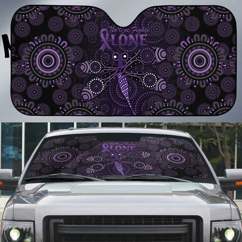 Purple Dragonfly Aboriginal of Hope Auto Sun Shade Australian Epilepsy Awareness - Aussie Hoodie