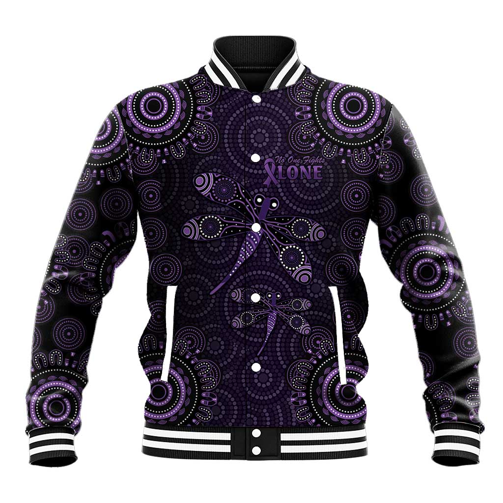 Purple Dragonfly Aboriginal of Hope Baseball Jacket Australian Epilepsy Awareness - Aussie Hoodie