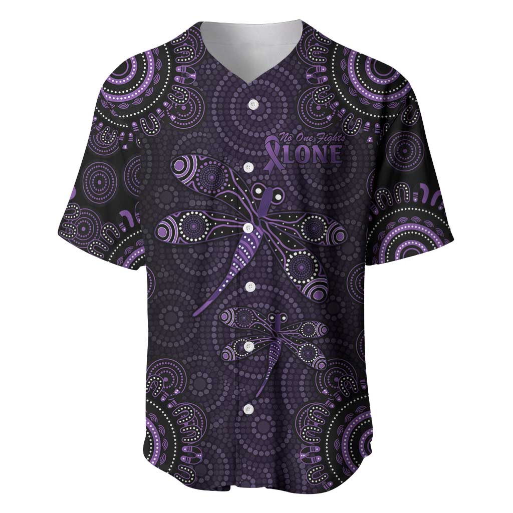 Purple Dragonfly Aboriginal of Hope Baseball Jersey Australian Epilepsy Awareness - Aussie Hoodie
