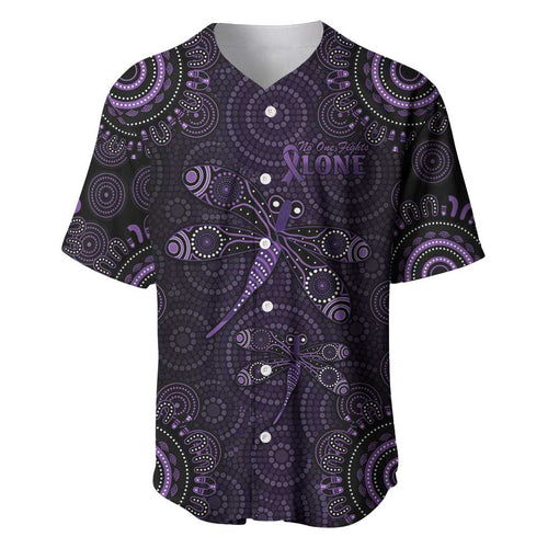 Purple Dragonfly Aboriginal of Hope Baseball Jersey Australian Epilepsy Awareness - Aussie Hoodie