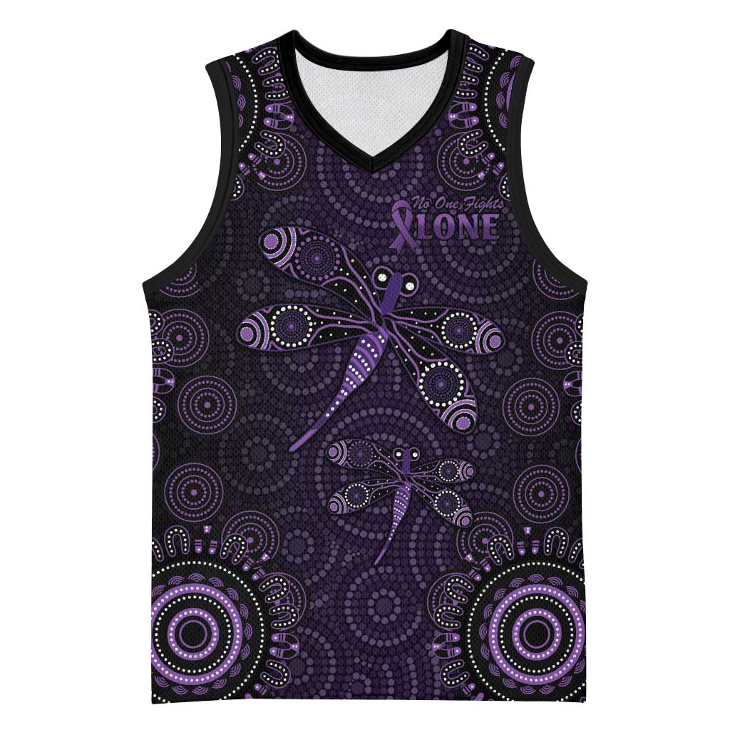 Purple Dragonfly Aboriginal of Hope Basketball Jersey Australian Epilepsy Awareness - Aussie Hoodie