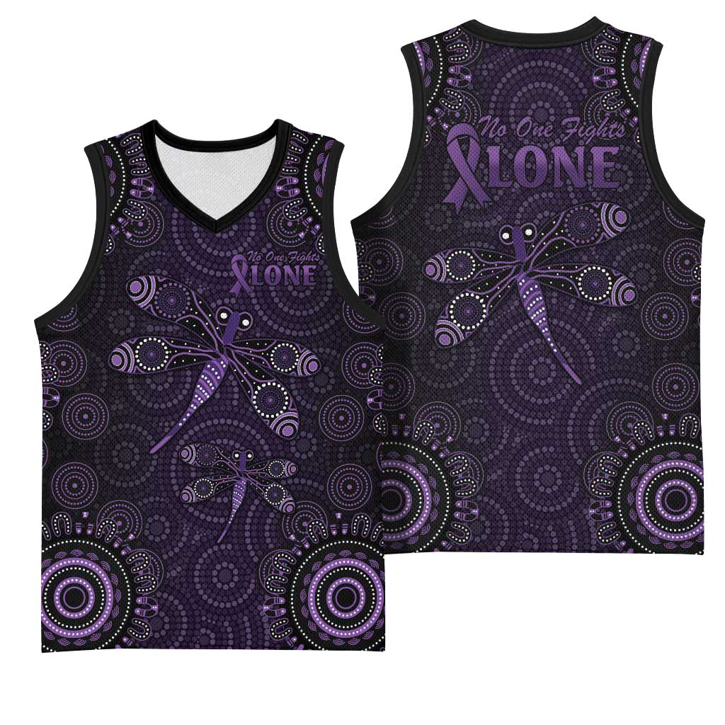 Purple Dragonfly Aboriginal of Hope Basketball Jersey Australian Epilepsy Awareness - Aussie Hoodie