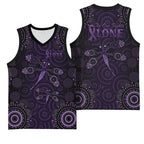 Purple Dragonfly Aboriginal of Hope Basketball Jersey Australian Epilepsy Awareness - Aussie Hoodie