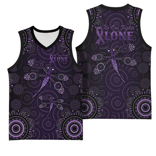 Purple Dragonfly Aboriginal of Hope Basketball Jersey Australian Epilepsy Awareness - Aussie Hoodie