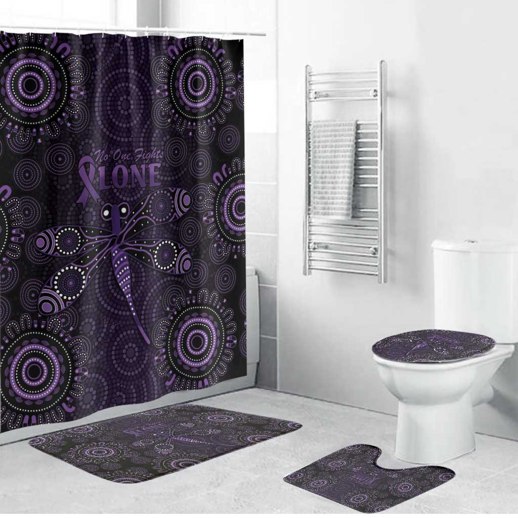 Purple Dragonfly Aboriginal of Hope Bathroom Set Australian Epilepsy Awareness - Aussie Hoodie