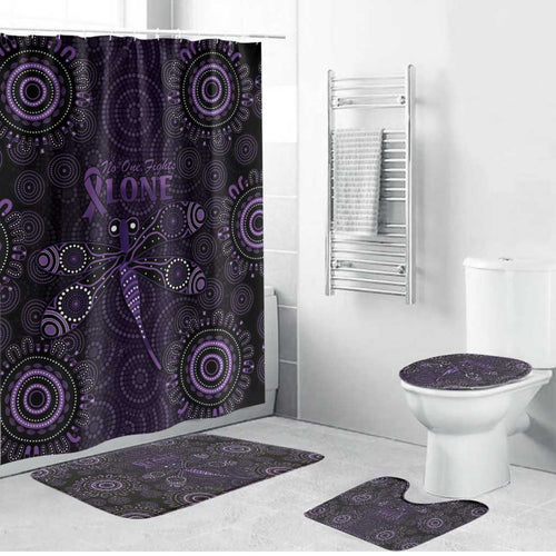 Purple Dragonfly Aboriginal of Hope Bathroom Set Australian Epilepsy Awareness - Aussie Hoodie