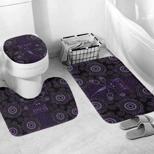 Purple Dragonfly Aboriginal of Hope Bathroom Set Australian Epilepsy Awareness - Aussie Hoodie