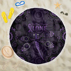 Purple Dragonfly Aboriginal of Hope Beach Blanket Australian Epilepsy Awareness - Aussie Hoodie