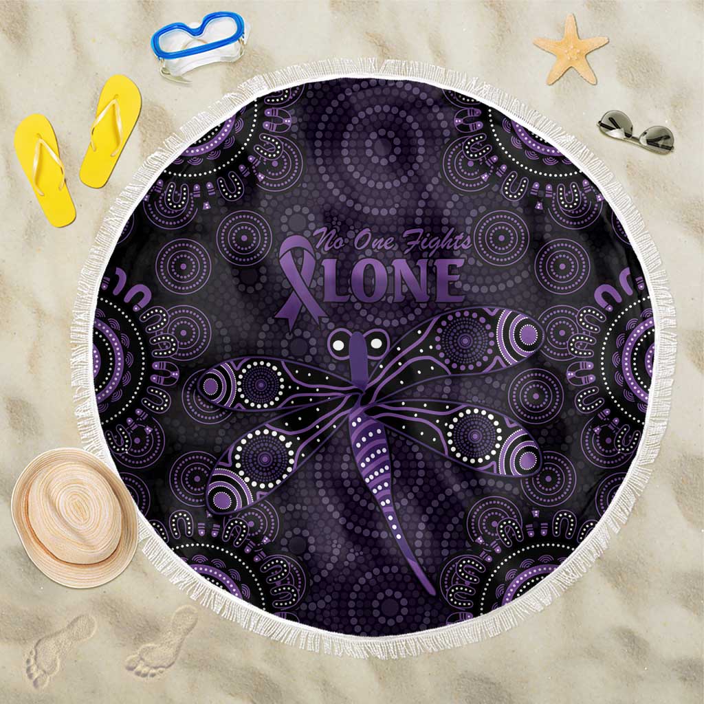 Purple Dragonfly Aboriginal of Hope Beach Blanket Australian Epilepsy Awareness - Aussie Hoodie