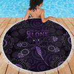 Purple Dragonfly Aboriginal of Hope Beach Blanket Australian Epilepsy Awareness - Aussie Hoodie