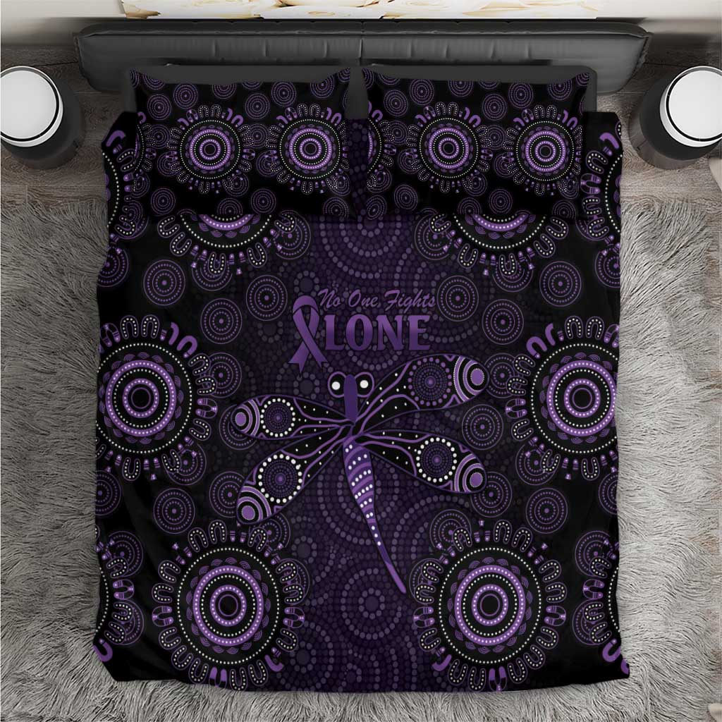 Purple Dragonfly Aboriginal of Hope Bedding Set Australian Epilepsy Awareness - Aussie Hoodie