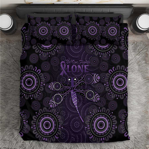 Purple Dragonfly Aboriginal of Hope Bedding Set Australian Epilepsy Awareness - Aussie Hoodie