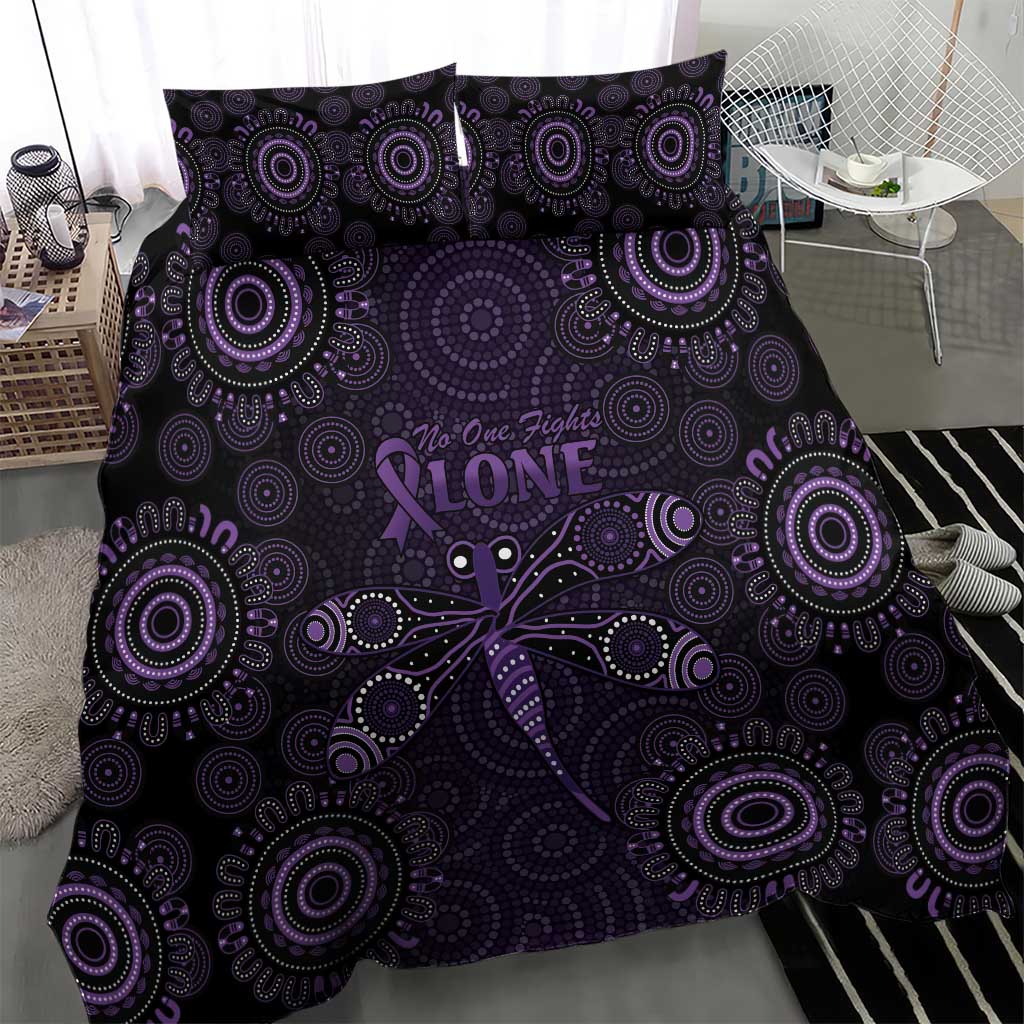 Purple Dragonfly Aboriginal of Hope Bedding Set Australian Epilepsy Awareness - Aussie Hoodie