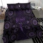 Purple Dragonfly Aboriginal of Hope Bedding Set Australian Epilepsy Awareness - Aussie Hoodie