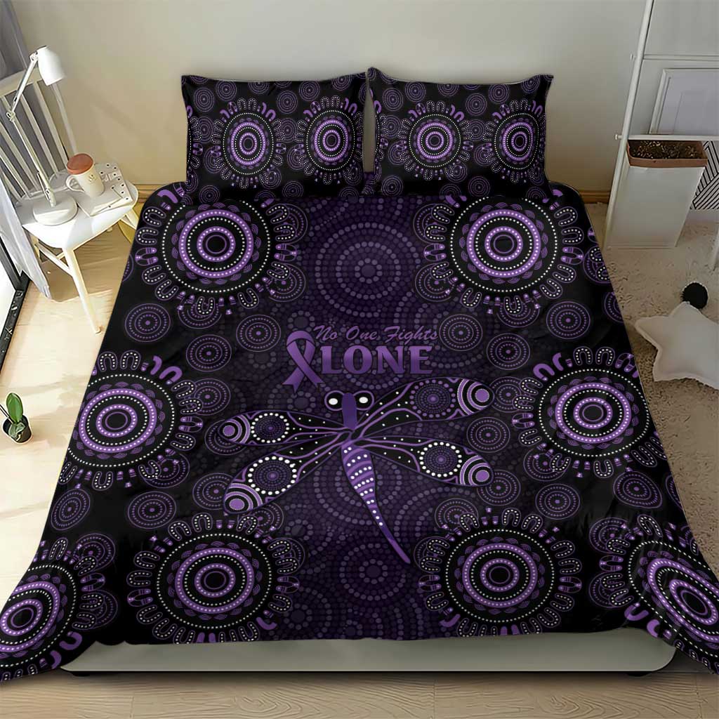 Purple Dragonfly Aboriginal of Hope Bedding Set Australian Epilepsy Awareness - Aussie Hoodie