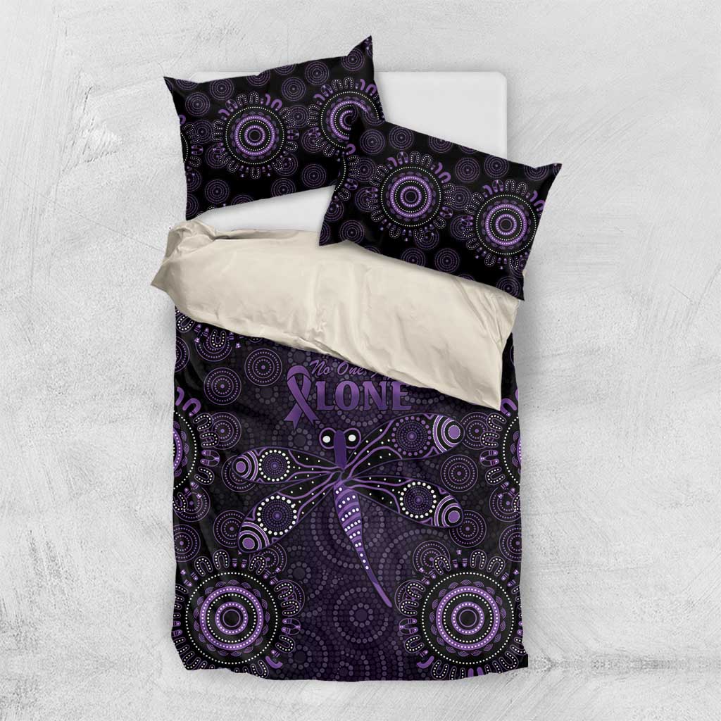 Purple Dragonfly Aboriginal of Hope Bedding Set Australian Epilepsy Awareness - Aussie Hoodie