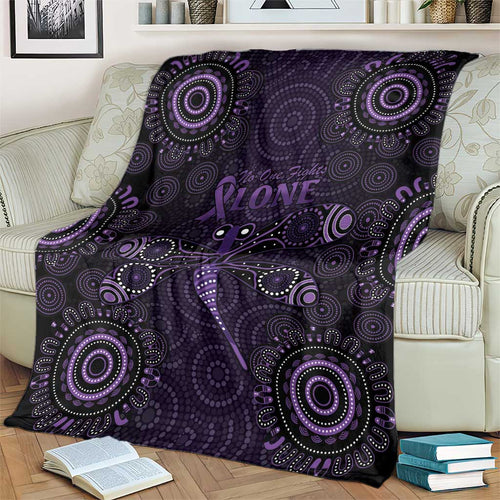 Purple Dragonfly Aboriginal of Hope Blanket Australian Epilepsy Awareness - Aussie Hoodie