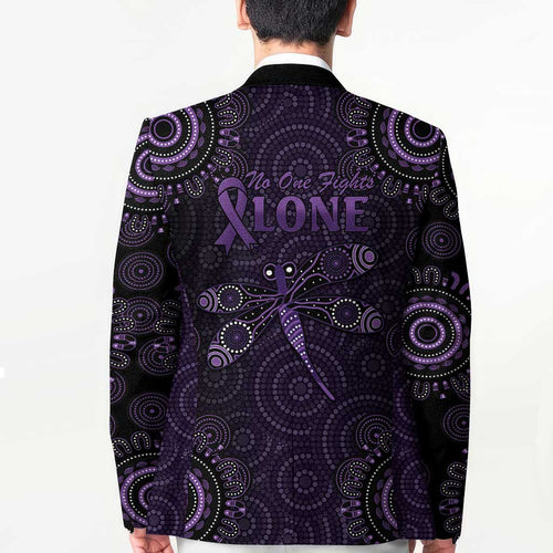 Purple Dragonfly Aboriginal of Hope Blazer Australian Epilepsy Awareness - Aussie Hoodie