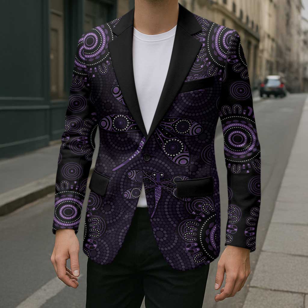 Purple Dragonfly Aboriginal of Hope Blazer Australian Epilepsy Awareness - Aussie Hoodie