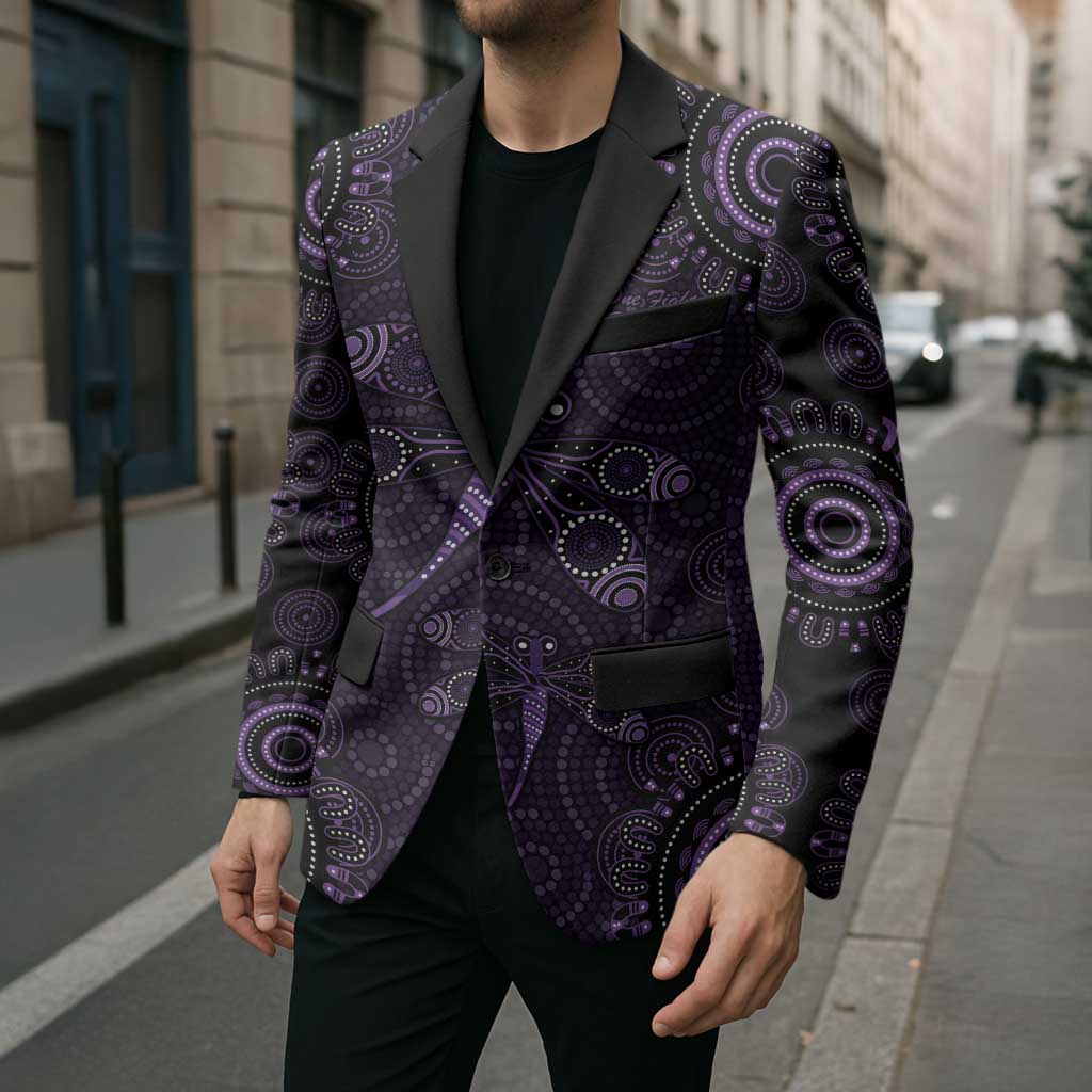 Purple Dragonfly Aboriginal of Hope Blazer Australian Epilepsy Awareness - Aussie Hoodie