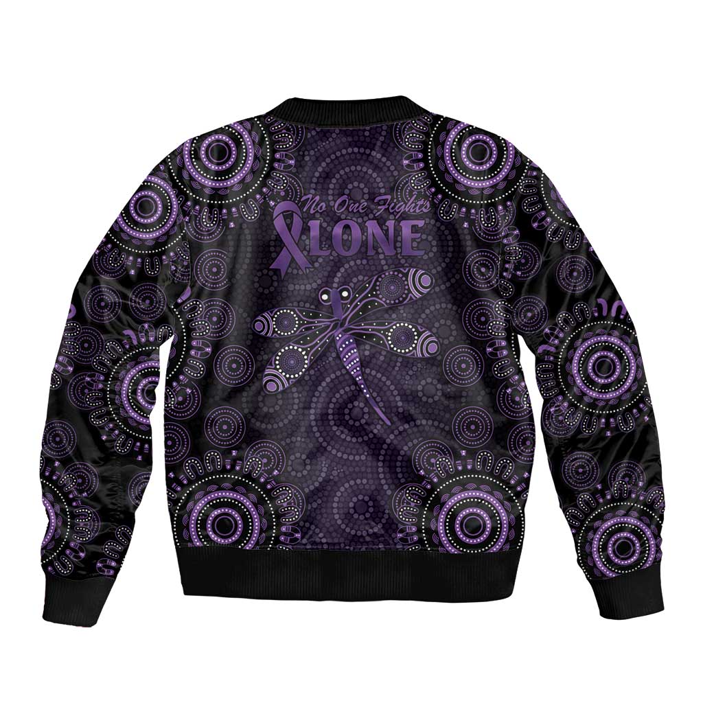 Purple Dragonfly Aboriginal of Hope Bomber Jacket Australian Epilepsy Awareness - Aussie Hoodie