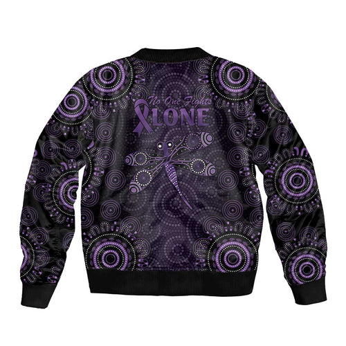 Purple Dragonfly Aboriginal of Hope Bomber Jacket Australian Epilepsy Awareness - Aussie Hoodie