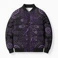 Purple Dragonfly Aboriginal of Hope Bomber Puffer Jacket Australian Epilepsy Awareness - Aussie Hoodie