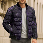 Purple Dragonfly Aboriginal of Hope Bomber Puffer Jacket Australian Epilepsy Awareness - Aussie Hoodie