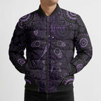 Purple Dragonfly Aboriginal of Hope Bomber Puffer Jacket Australian Epilepsy Awareness - Aussie Hoodie