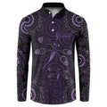 Purple Dragonfly Aboriginal of Hope Button Sweatshirt Australian Epilepsy Awareness - Aussie Hoodie