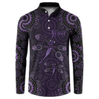Purple Dragonfly Aboriginal of Hope Button Sweatshirt Australian Epilepsy Awareness - Aussie Hoodie