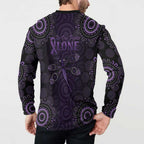 Purple Dragonfly Aboriginal of Hope Button Sweatshirt Australian Epilepsy Awareness - Aussie Hoodie
