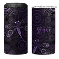 Purple Dragonfly Aboriginal of Hope 4 in 1 Can Cooler Tumbler Australian Epilepsy Awareness - Aussie Hoodie