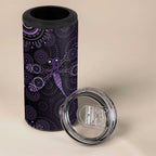Purple Dragonfly Aboriginal of Hope 4 in 1 Can Cooler Tumbler Australian Epilepsy Awareness - Aussie Hoodie