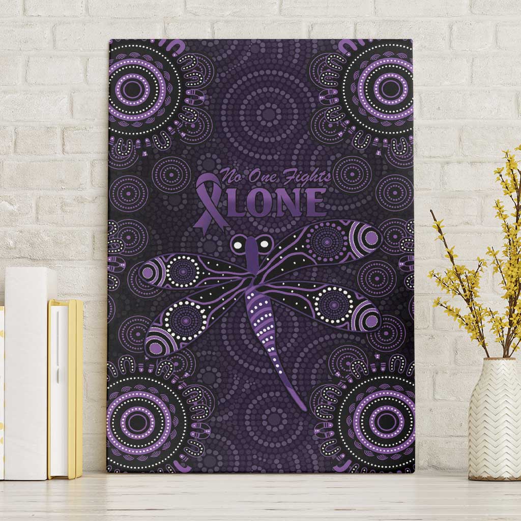 Purple Dragonfly Aboriginal of Hope Canvas Wall Art Australian Epilepsy Awareness - Aussie Hoodie
