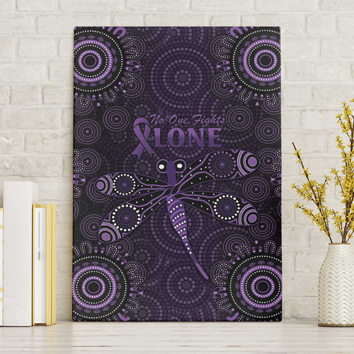 Purple Dragonfly Aboriginal of Hope Canvas Wall Art Australian Epilepsy Awareness - Aussie Hoodie