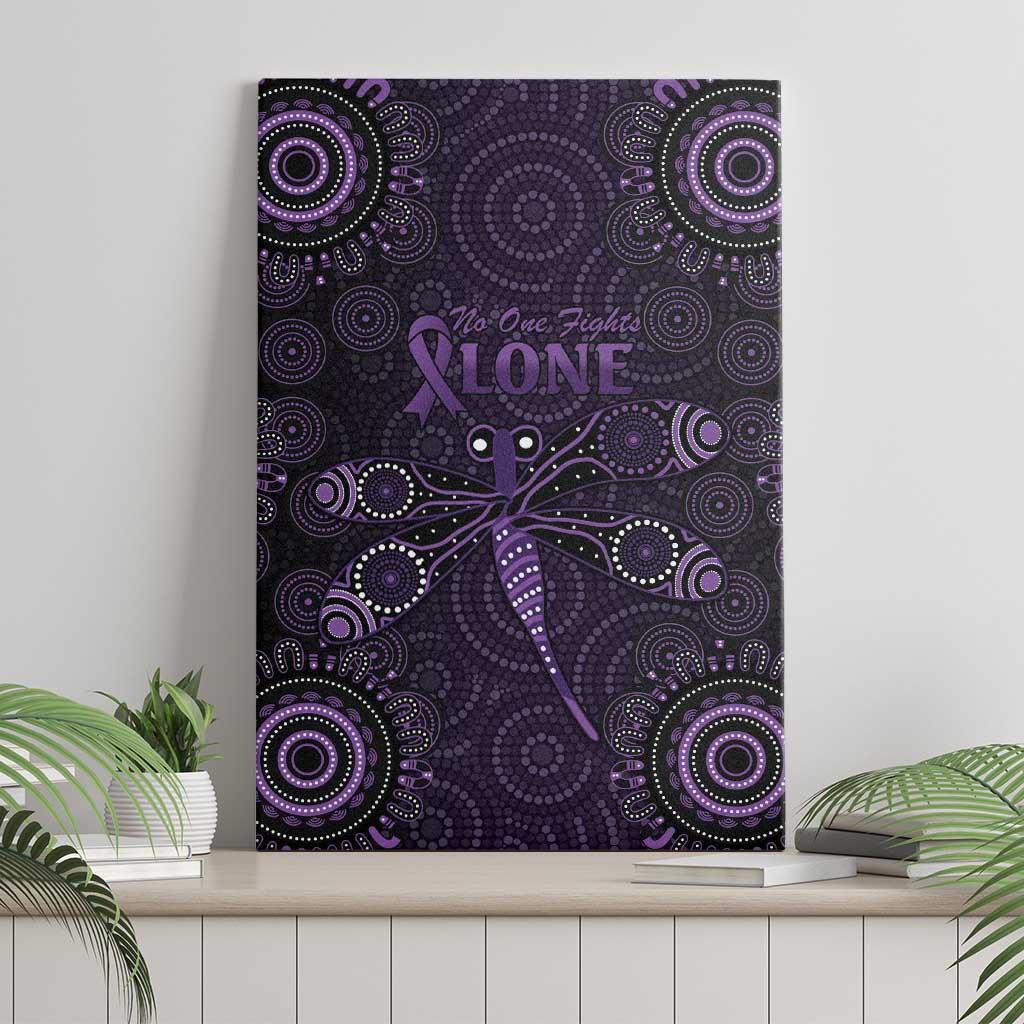 Purple Dragonfly Aboriginal of Hope Canvas Wall Art Australian Epilepsy Awareness - Aussie Hoodie