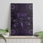 Purple Dragonfly Aboriginal of Hope Canvas Wall Art Australian Epilepsy Awareness - Aussie Hoodie