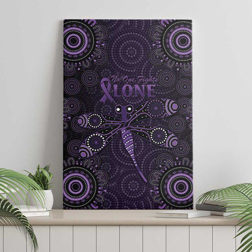 Purple Dragonfly Aboriginal of Hope Canvas Wall Art Australian Epilepsy Awareness - Aussie Hoodie