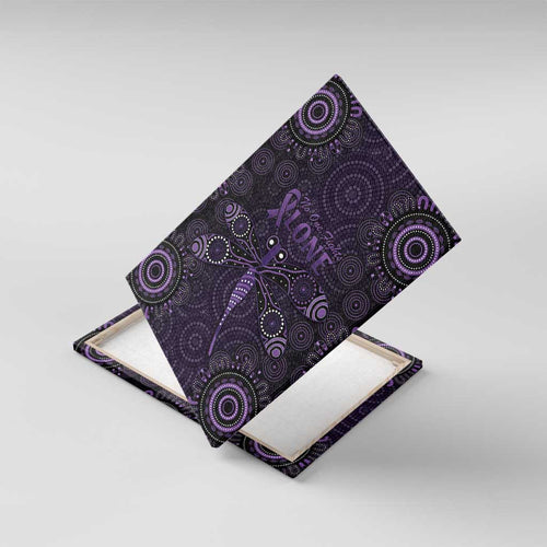 Purple Dragonfly Aboriginal of Hope Canvas Wall Art Australian Epilepsy Awareness - Aussie Hoodie