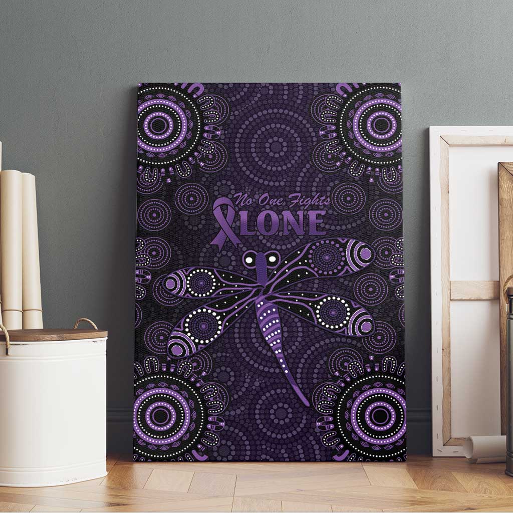 Purple Dragonfly Aboriginal of Hope Canvas Wall Art Australian Epilepsy Awareness - Aussie Hoodie