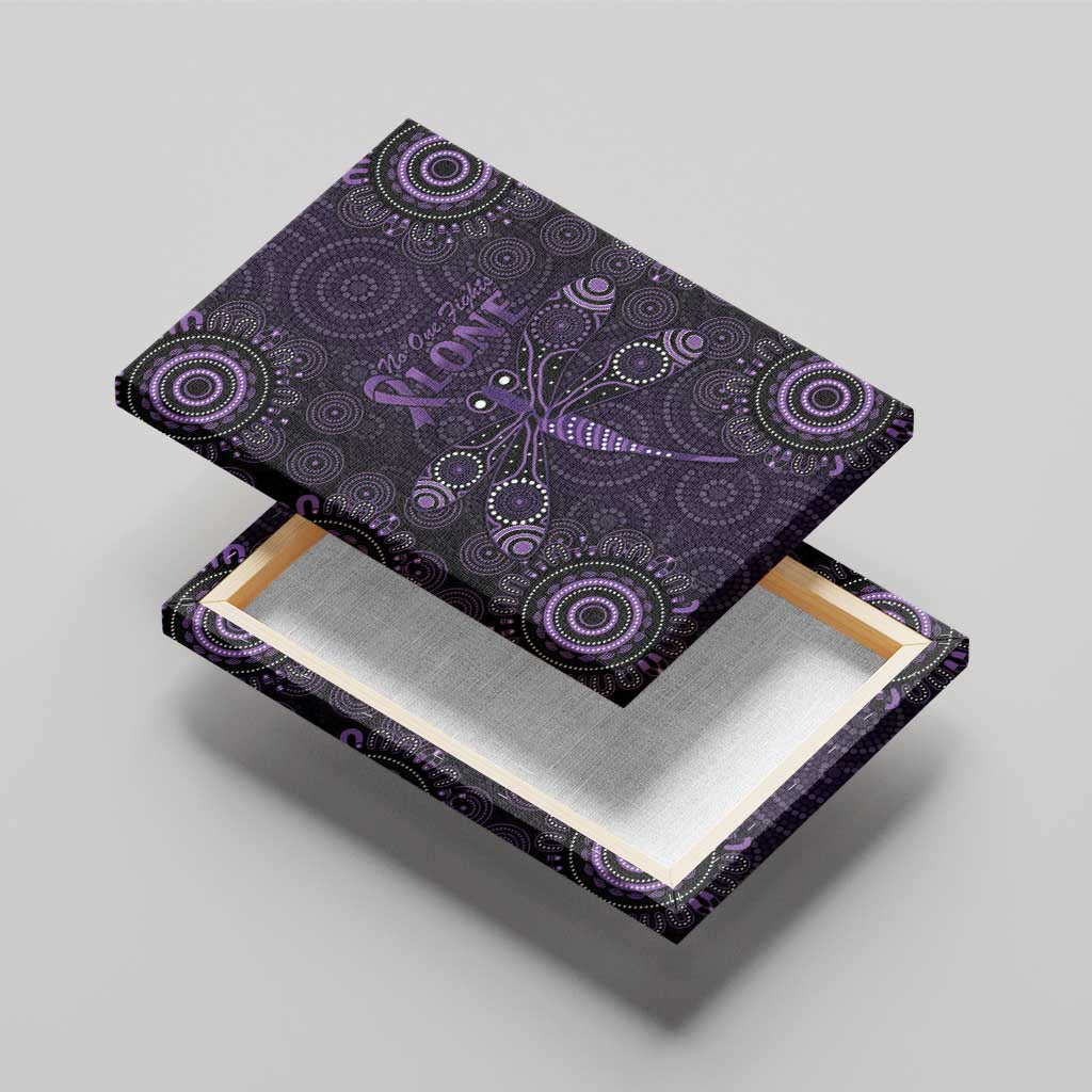 Purple Dragonfly Aboriginal of Hope Canvas Wall Art Australian Epilepsy Awareness - Aussie Hoodie