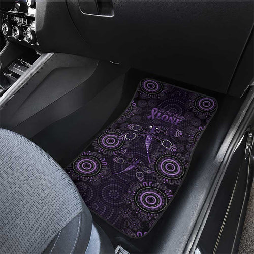 Purple Dragonfly Aboriginal of Hope Car Mats Australian Epilepsy Awareness - Aussie Hoodie