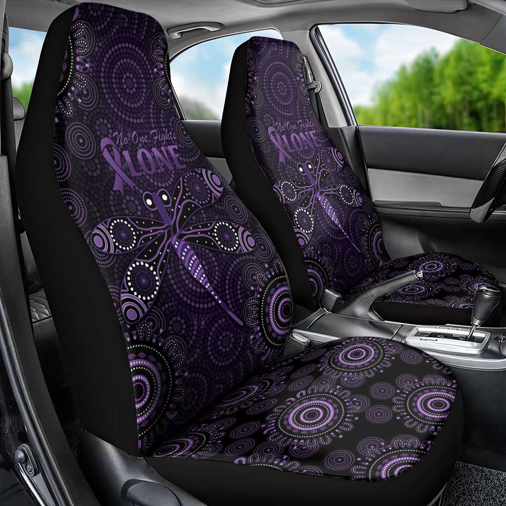 Purple Dragonfly Aboriginal of Hope Car Seat Cover Australian Epilepsy Awareness - Aussie Hoodie