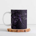 Purple Dragonfly Aboriginal of Hope Ceramic Mug Australian Epilepsy Awareness - Aussie Hoodie