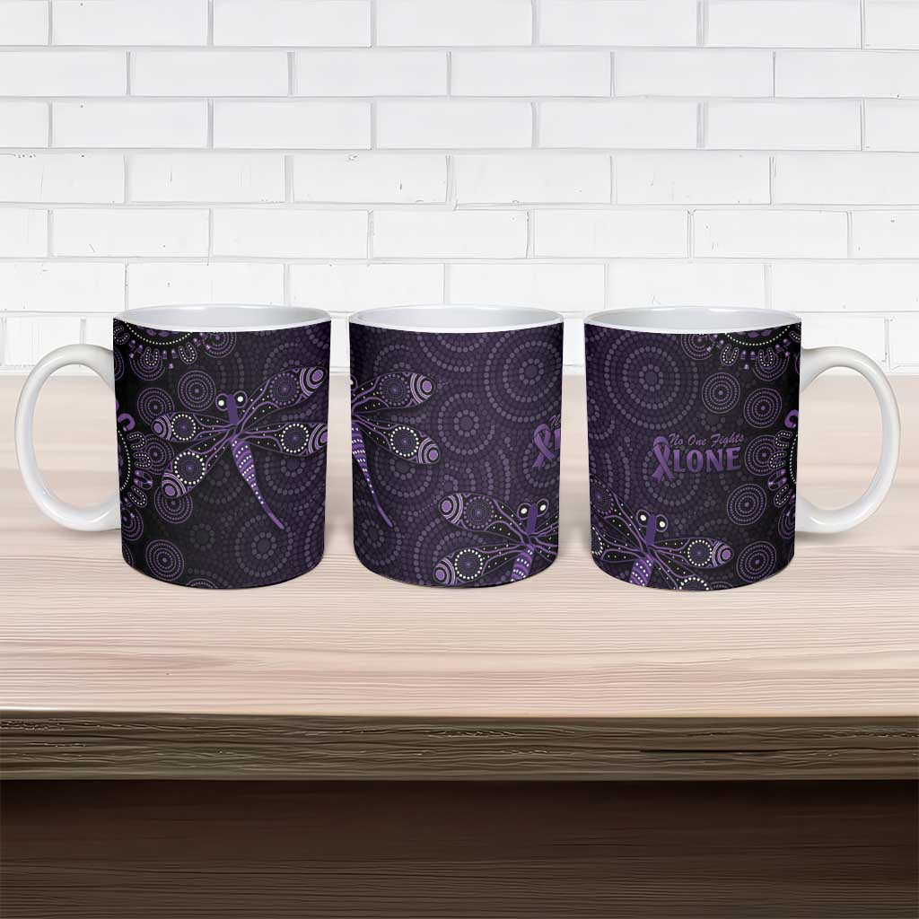 Purple Dragonfly Aboriginal of Hope Ceramic Mug Australian Epilepsy Awareness - Aussie Hoodie