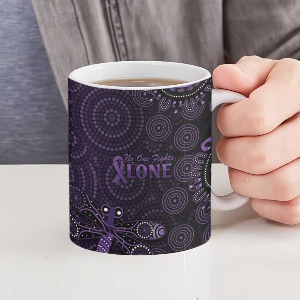 Purple Dragonfly Aboriginal of Hope Ceramic Mug Australian Epilepsy Awareness - Aussie Hoodie