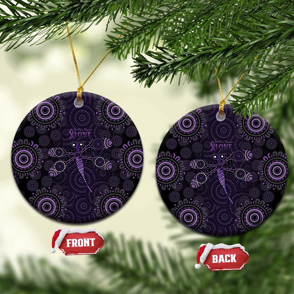 Purple Dragonfly Aboriginal of Hope Ceramic Ornament Australian Epilepsy Awareness - Aussie Hoodie