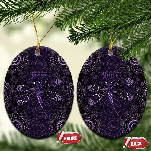 Purple Dragonfly Aboriginal of Hope Ceramic Ornament Australian Epilepsy Awareness - Aussie Hoodie