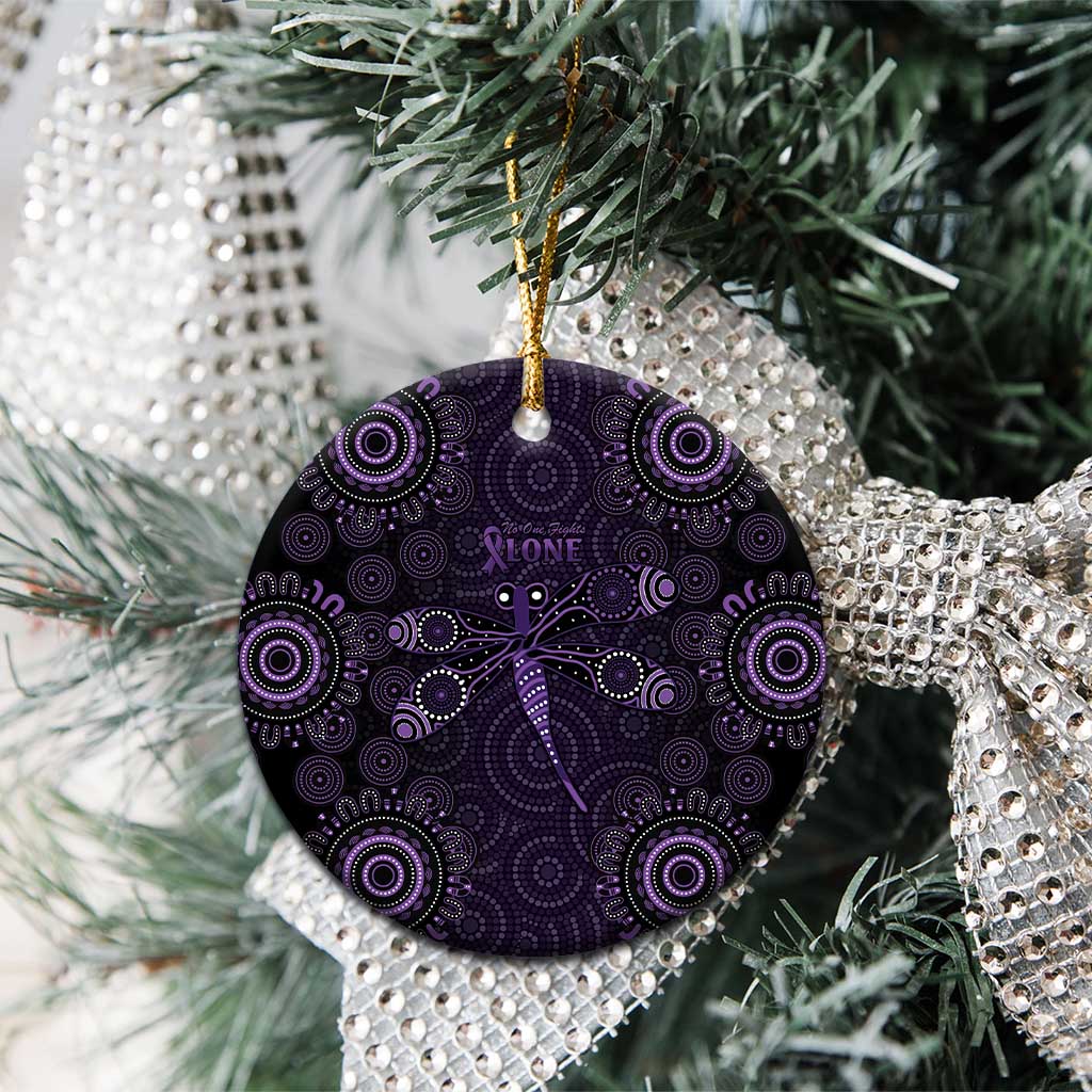 Purple Dragonfly Aboriginal of Hope Ceramic Ornament Australian Epilepsy Awareness - Aussie Hoodie